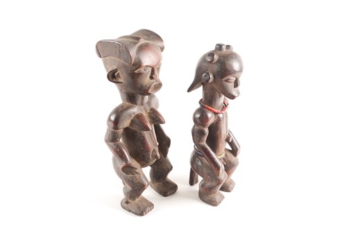 Lot 200 - A Fang seated male figure, Gabon, with knotted...