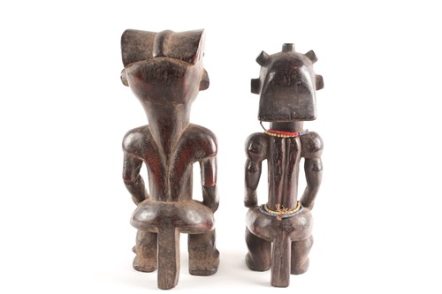 Lot 200 - A Fang seated male figure, Gabon, with knotted...