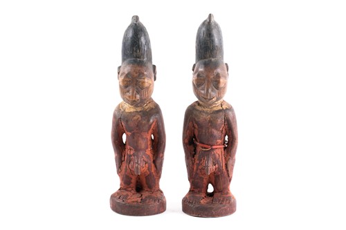 Lot 307 - A pair of Yoruba twin male Ibeji figures,...