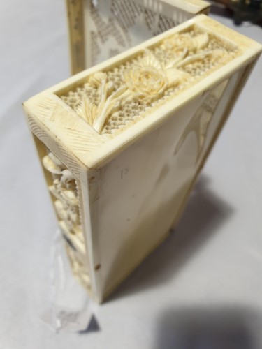 Lot 129 - A Chinese ivory table box and a collection of...