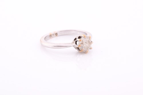Lot 302 - An 18ct white gold and solitaire diamond ring,...