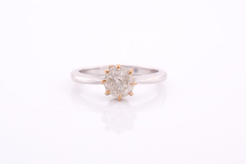 Lot 302 - An 18ct white gold and solitaire diamond ring,...