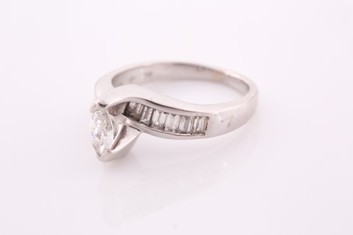 Lot 188 - An 18ct white gold and diamond ring,...