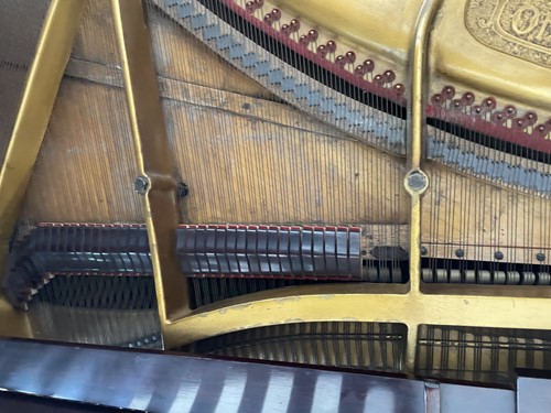 Lot 340 - A mahogany cased baby grand piano, by John...