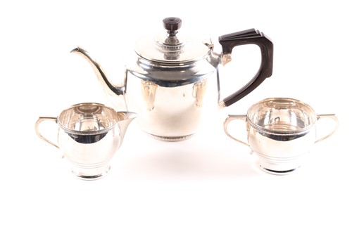 Lot 479 - A George V three-piece silver tea set,...