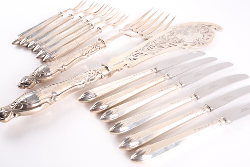 Lot 448 - A pair of Victorian silver fish servers,...