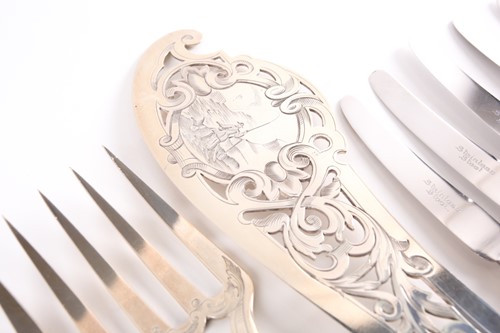 Lot 448 - A pair of Victorian silver fish servers,...