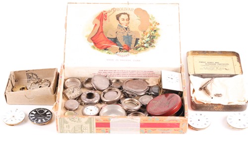 Lot 524 - A quantity of watch and clock parts including...