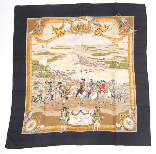 Lot 329 - A Hermes silk square scarf printed with the...