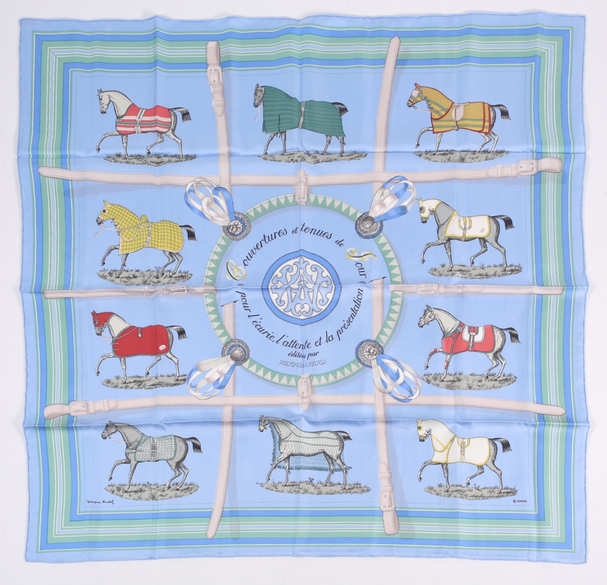 Lot 329 - A Hermes silk square scarf printed with the