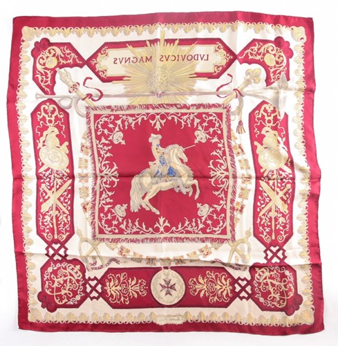 Lot 331 - Hermes, Paris. A polychrome zodiac scarf, with...