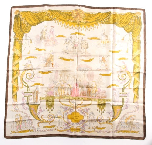 Lot 334 - Hermes, Paris. A silk scarf depicting Italian...