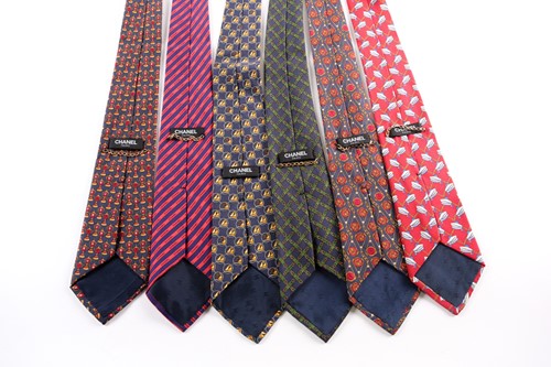 Lot 339 - A group of seven Chanel ties, in various...