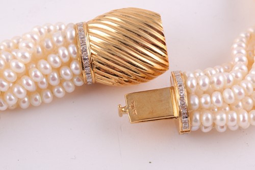 Lot 242 - A multi-strand cultured pearl necklace,...