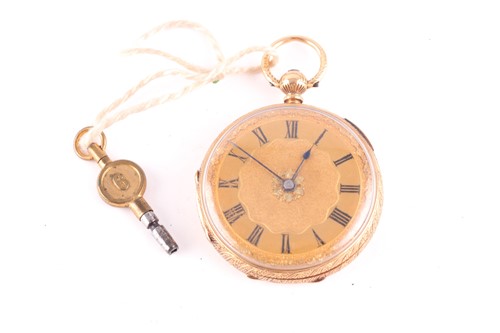 Lot 506 - A lady's Victorian 18 carat gold open faced...