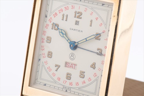 Lot 274 - A fine Cartier 9ct yellow gold travel 8 day...