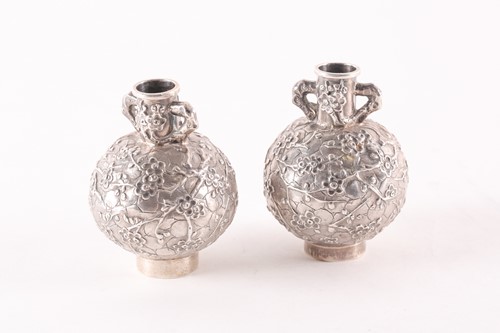 Lot 156 - A pair of early 20th Chinese Wang Hing silver...