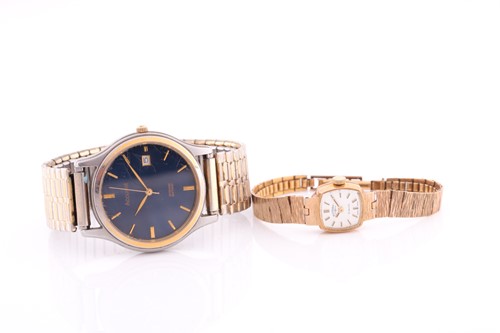 Lot 588 - A ladies 9ct yellow gold Rotary wristwatch,...