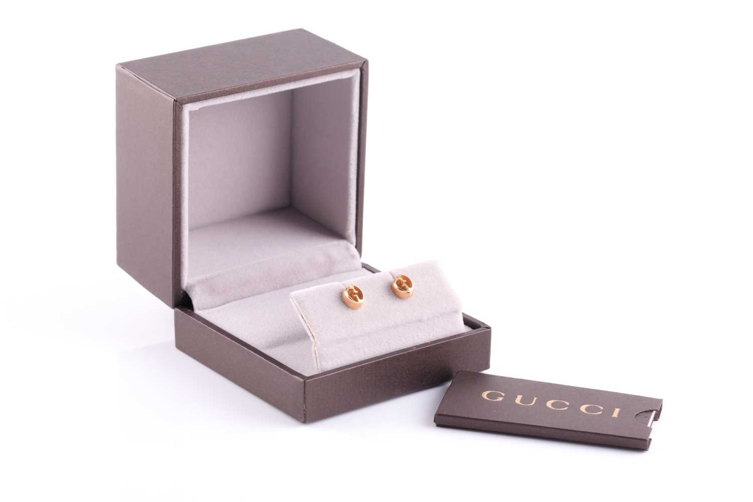Lot 37 - Gucci. A pair of 18ct yellow gold stud...