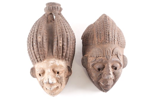 Lot 241 - An Ibibio mask, Nigeria, with tall coiffure...