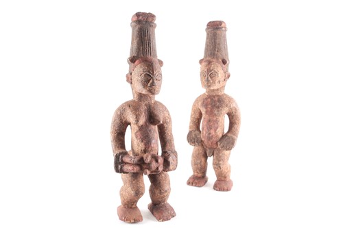 Lot 249 - A pair of Ibo spirit figures, Nigeria, each...