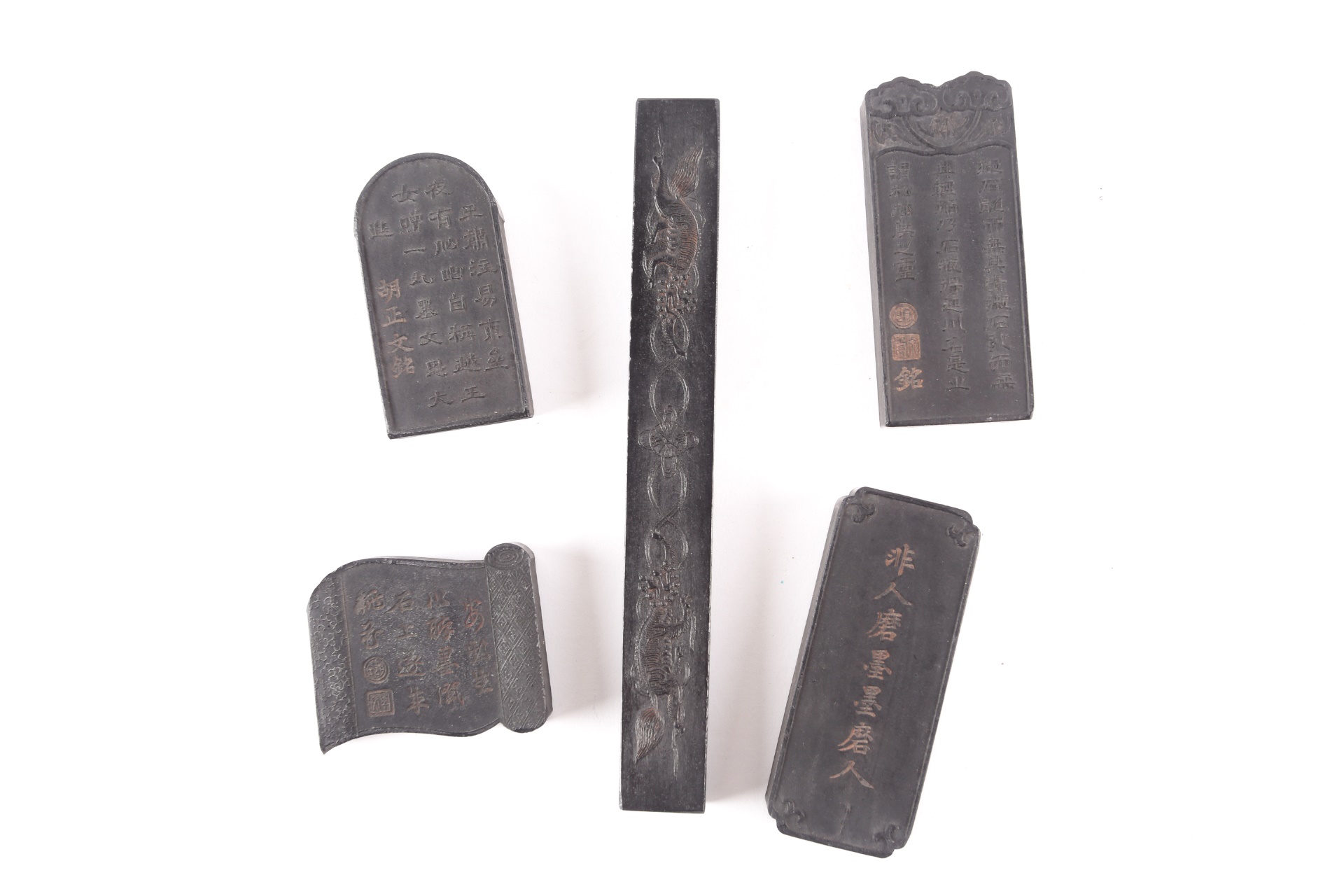 Lot 136 Five Chinese ink sticks, 20th century, each