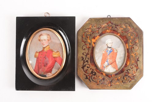 Lot 180 - A 19th-century oval portrait miniature on...