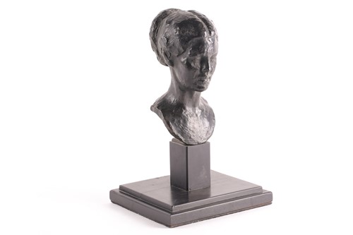 Lot 202 - 20th century school, a bronze head and...