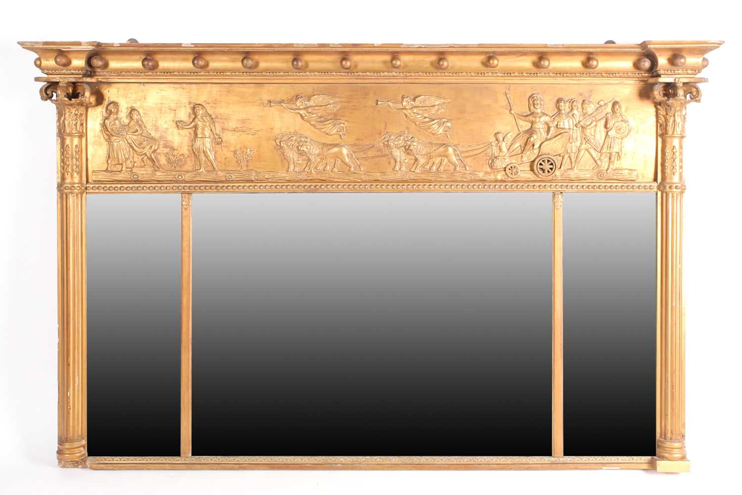 Lot 146 - A Regency giltwood overmantle three-panel...