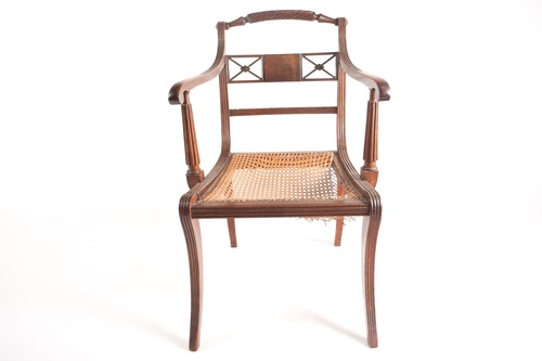Lot 125 - A Regency mahogany open armchair. With...