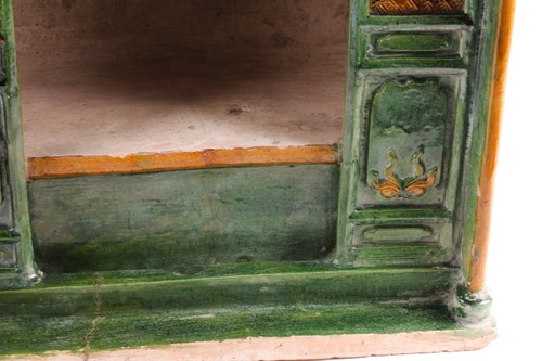 Lot 283 - A Chinese pottery Sancai glazed shrine, late...