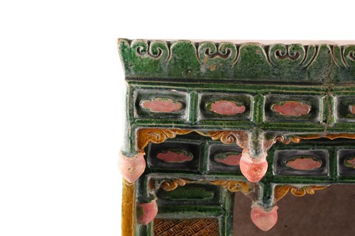 Lot 283 - A Chinese pottery Sancai glazed shrine, late...