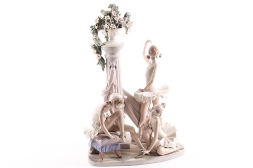 Lot 551 - A large Lladro figure group 'Ballerina Trio',...