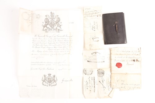 Lot 505 - A 19th century leather-bound passport,...