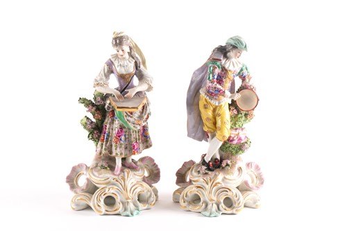 Lot 159 - A pair of Derby style porcelain figures,...