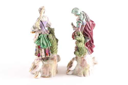 Lot 159 - A pair of Derby style porcelain figures,...