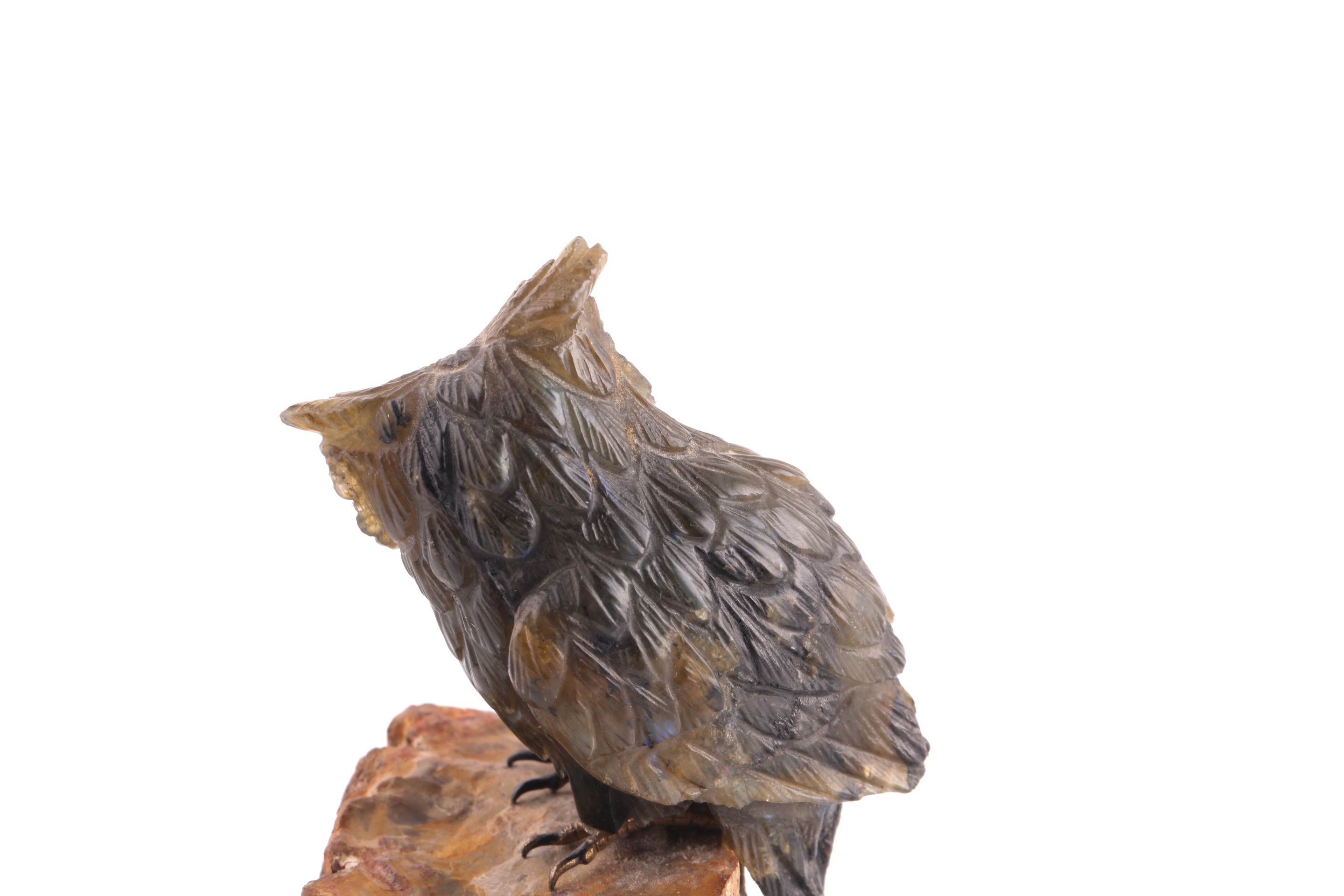 Lot 275 - A Russian carved labradorite figure of an