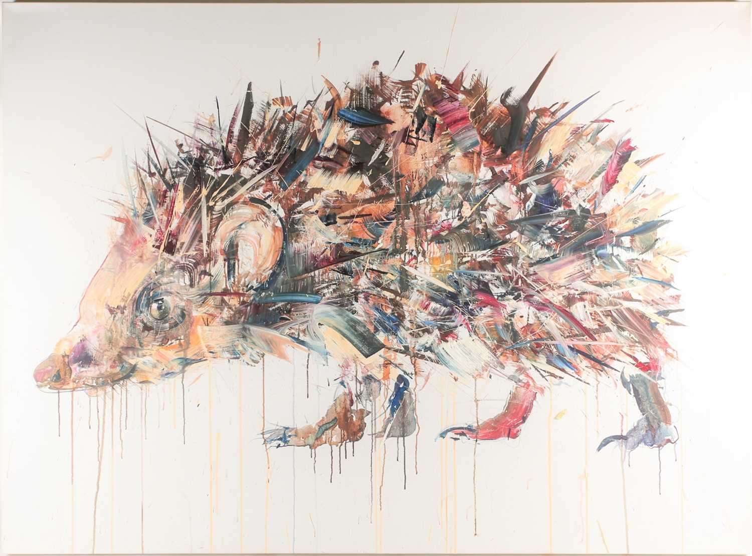 Lot 101 - Dave White (B.1971), Hedgehog, oil on linen,