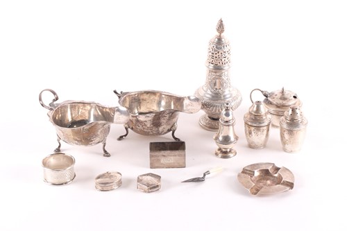 Lot 345 - A collection of small silver items including a...