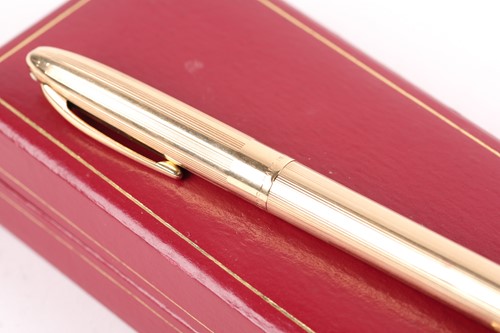 Lot 214 - A gold plated Sheaffer 'Snorkel' fountain pen,...