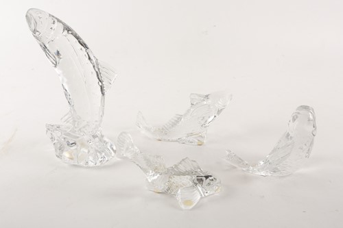 Lot 406 - A Waterford crystal figure of a leaping salmon....