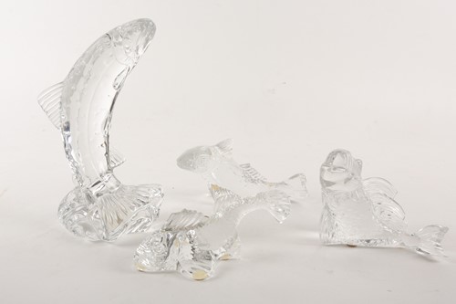 Lot 406 - A Waterford crystal figure of a leaping salmon....