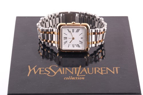 Lot 394 - Yves Saint Laurent, a French stainless steel...