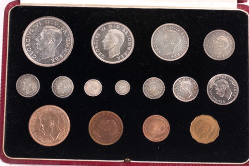 Lot 313 - Geo VI fifteen coin specimen set, 1937, crown...