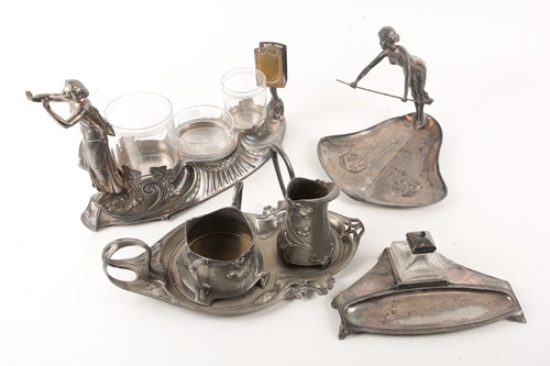 Lot 172 - A WMF Art Nouveau style silver-plated tobacco...