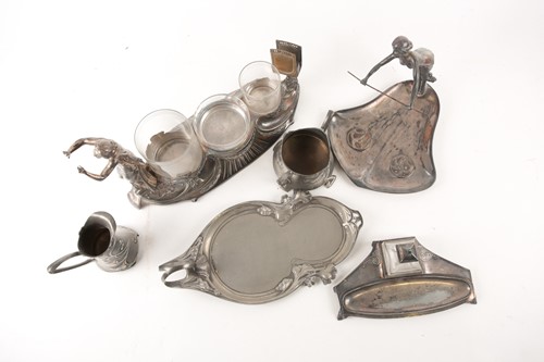 Lot 172 - A WMF Art Nouveau style silver-plated tobacco...