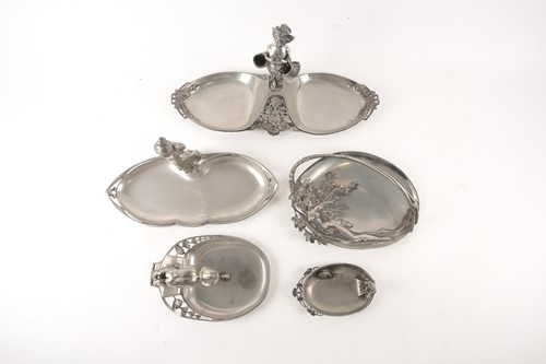 Lot 169 - A WMF Art Nouveau silver plated double fruit...