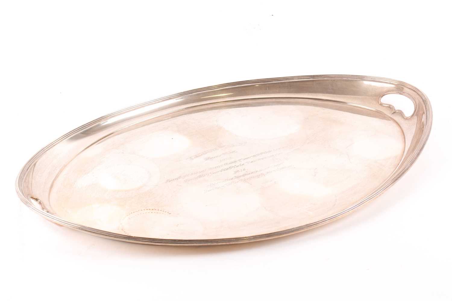 Lot 321 - An Edwardian oval silver two handle tray,...