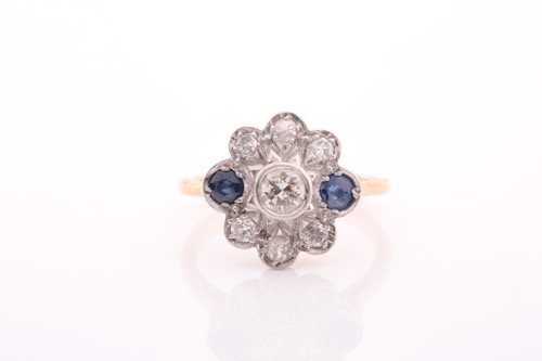 Lot 4 - A mid 20th century gold, sapphire and diamond...