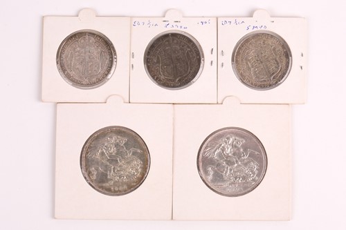 Lot 354 - Coins of the British Isles - Edward VII crowns,...